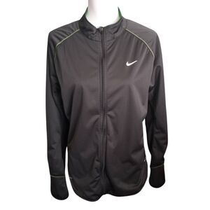 NIKE DRY FIT GRAY & GREEN ZIP FRONT JACKET SZ.M EUC.